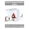 Premium Üretim Beyaz Led Işıklı Portatif Taşınabilir 23x24x23 Cm Ürün Fotoğraf Çekim Çadırı