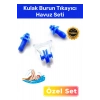 Özel Gürültü Azaltan Su Bloke Eden Silikon Yüzücü Su Geçirmez Deniz Kulak Burun Tıkayıcı Havuz Seti
