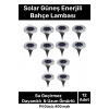Özel Su Geçirmez Dayanıklı 8 Ledli Solar Güneş Enerjili Işık Bahçe Dekor Aydınlatma Lambası 12 Adet