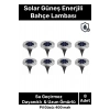 Özel Su Geçirmez Dayanıklı 8 Ledli Solar Güneş Enerjili Işık Bahçe Dekor Aydınlatma Lambası - 8 Adet