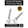 Premium Paslanmaz Çelik Dayanıklı Duvara Asılabilir Süper Keskin Çift Başlıklı Pizza Hamur Bıçağı