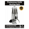 Özel Üretim Şık Dekoratif 5 Parçadan Oluşan Sağlam Fonksiyonel Paslanmaz Çelik Mutfak Seti