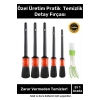 Premium Seri Pratik Islak Kuru Otomobil Oto Araç Araba Klima Temizlik Detay Fırçası 5+1 Set