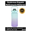 Premium Çift Renk Ölçü Baskılı Sızdırmaz Akmaz Motivasyon Matara Suluk Sağlıklı Plastik 1 Lt Su Şişe