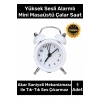 Premium Yüksek Sesli Alarmlı Pilli Dekoratif Çift Çanlı Mini Masaüstü Analog Dekoratif Çalar Saat