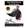 Premium Pratik Vakumlu Aynaya Yapıştırma Aparatlı Evde Saç Sakal Kesme Siyah Tıraş Örtüsü - 2 Adet