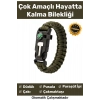 Özel Üretim Kiti Düdük Çakı Pusula Çakmaktaşı Paraşüt İpi Rahat Çok Amaçlı Hayatta Kalma Bilekliği