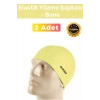Özel Üretim Su Geçirmez Silikon Yüzücü Havuz Ve Deniz Bonesi Elastik Yüzme Şapkası 2li Set