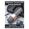 Özel Üretim Paslanmaz Çelik 3 Bardaklı Soğuk Sıcak Termos Vakumlu Termos Set Çanta Hediyeli 550 Ml