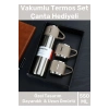 Özel Üretim Paslanmaz Çelik 3 Bardaklı Soğuk Sıcak Termos Vakumlu Termos Set Çanta Hediyeli 550 Ml