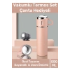 Özel Üretim Paslanmaz Çelik 3 Bardaklı Soğuk Sıcak Termos Vakumlu Termos Set Çanta Hediyeli 550 Ml