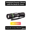 Özel Seri 200 Metre Menzilli 3 Modlu Beyaz Işık Selektörlü Zoomlu Yüksek Ledli Oto Şarjlı EL Feneri