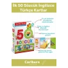 Özel Üretim Zeka Geliştirici Yabancı Dil Eğitici Çocuk İlk 50 Sözcük İngilizce Türkçe Kartlar