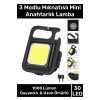 3 Mod Açacaklı Usb Şarjlı Taşınabilir Metal 1000 Lümen El Feneri Mıknatıslı Mini 30 LED Anahtarlık