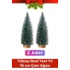 Mini Çam Masaüstü Minyatür Dekorasyon Küçük Süs Kar Yeni Yıl Noel Yapay Sedir Ağacı 15cm 2 Adet