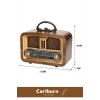 Kaliteli Yüksek Sesli Retro Şık Ahşap Bluetooth Bağlantılı Fm Usb Tf Aux Şarjlı Nostaljik Radyo