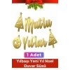 Özel Üretim Yeni Yıl Noel Yılbaşı Mutlu Yıllar Merry Christmas Kaligrafi Banner Gold Banner Yazı