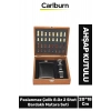 Premium Paslanmaz Çelik 8.Oz 2 Shot Bardaklı Ahşap Kutulu Satrançlı Alkol Deri Matara Seti 20*18 Cm