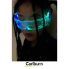 Özel Üretim Kostüm Parti Cosplay Festival Doğum Günü Siberpunk Pilli LED Işıklı Vizör Parti Gözlüğü
