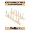 Özel Üretim Plak Mutfak Tabak Kitap Dergi Dosya Bambu Çok Amaçlı Düzenleyici 8 Gözlü Stand