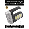 Premium 3 Modlu 150 Metre Mesafeli Işık Usb Şarjlı Solar Panelli Ledli El Fener Aydınlatma