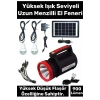 Premium Beyaz Aydınlatmalı Telefon Şarj Edilen Solar Güneş Enerji Fener Işıldak 2 Florasan Led Ampül