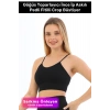 Özel Üretim Göğüs Toparlayıcı Sarkma Önleyen Spor Günlük İnce İp Askılı Pedli Fitilli Crop Büstiyer