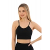 Özel Üretim Göğüs Toparlayıcı Sarkma Önleyen Spor Günlük İnce İp Askılı Pedli Fitilli Crop Büstiyer