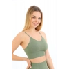 Özel Üretim Göğüs Toparlayıcı Sarkma Önleyen Spor Günlük İnce İp Askılı Pedli Fitilli Crop Büstiyer