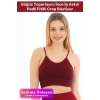 Özel Üretim Göğüs Toparlayıcı Sarkma Önleyen Spor Günlük İnce İp Askılı Pedli Fitilli Crop Büstiyer