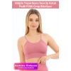 Özel Üretim Göğüs Toparlayıcı Sarkma Önleyen Spor Günlük İnce İp Askılı Pedli Fitilli Crop Büstiyer