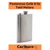 Özel Üretim Uzun Süre Soğuk Tutan Paslanmaz Çelik 8 Oz Tekli Alkol Konyak İçecek Viski Matara Şişesi