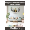 Premium Yapıştırılabilir Çıkarılabilir Kabe Motifli Hoşgeldin Ramazan Figürlü Temalı Duvar Stickeri