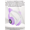 Gürültü Engelleyen Kız Erkek Çocuk Kedi Kulaklı Işıklı Mikrofonlu Kablosuz Bluetooth Kedili Kulaklık
