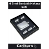 Özel Üretim Uzun Süre Soğuk Tutan Kahve Çelik Kutulu 1 Matara 4 Shot Bardak Hediye Seti