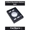 Özel Üretim Uzun Süre Soğuk Tutan Kahve Çelik Kutulu 1 Matara 4 Shot Bardak Hediye Seti
