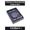 Özel Üretim Uzun Süre Soğuk Tutan Kahve Çelik Kutulu 1 Matara 4 Shot Bardak Hediye Seti