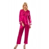 Yeni Sezon Rahat Çeyizlik Kadın Büyüleyici Şık Zarif Fuşya Saten Pijama Takımı