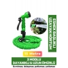 Premium Dolaşmaz Kırılmaz 7 Kademe Uzayan Bahçe Sulama Araç Yıkama Tabancalı 15 Metre Sihirli Hortum