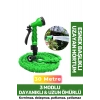 Premium Dolaşmaz Kırılmaz 7 Kademe Uzayan Bahçe Sulama Araç Yıkama Tabancalı 30 Metre Sihirli Hortum