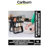 Özel Tasarım Dayanıklı Mutfak 360 Derece Dönen Standlı 18 Adet 100ml Cam Baharatlık 34x26x23 cm