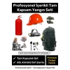 Premium Tam Kapsamlı Hazır Yangın Tüpü Battaniye Kazma Kürek Baret Dahil Acil Durum Sırt Çantası