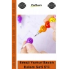 Rengarenk Okul Öğrenci Kırtasiye Eğlenceli Döngüsel Yazma Deneyimi Emoji Yumurtlayan Kalem Seti 5li