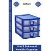 #Çekmece Ev Ofis Düzen Pratik Şeffaf Dayanıklı Takı Saklama Mini 3 Çekmeceli Komidin Organizer