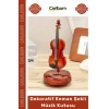 #Keman Ahşap Görünüm Melodisi Klasik Sanat Dekoratif Hediyelik Hareketli Keman Şekli Müzik Kutusu