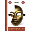 #Maske Gizemli Metalik Gold Eskitme Eğlence Antik Efektli Altın Yarım Yüz Plastik Parti Maskesi