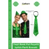 #Kravat Göz Alıcı Sahne Kostüm Aksesuarı Hazır Yeşil Renk Pul Payetli Işıltılı Parti Kravatı 33 cm