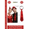 #Kravat Göz Alıcı Sahne Kostüm Aksesuarı Hazır Kırmızı Renk Pul Payetli Işıltılı Parti Kravatı 33 cm