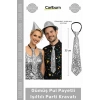 #Kravat Göz Alıcı Sahne Kostüm Aksesuarı Hazır Gümüş Renk Pul Payetli Işıltılı Parti Kravatı 33 cm
