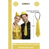 #Kravat Göz Alıcı Sahne Kostüm Aksesuarı Hazır Altın Renk Pul Payetli Işıltılı Parti Kravatı 33 cm